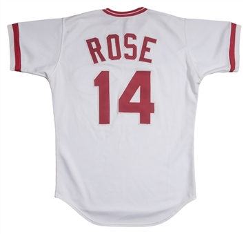 1985-1986 Pete Rose Game Used & Signed Cincinnati Reds Home Jersey (MEARS A10 & JSA)